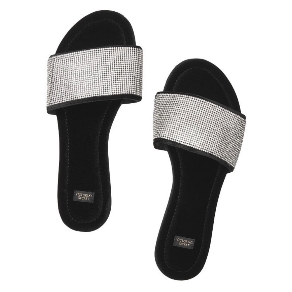 Victoria’s Secret Embellished Velvet Slides